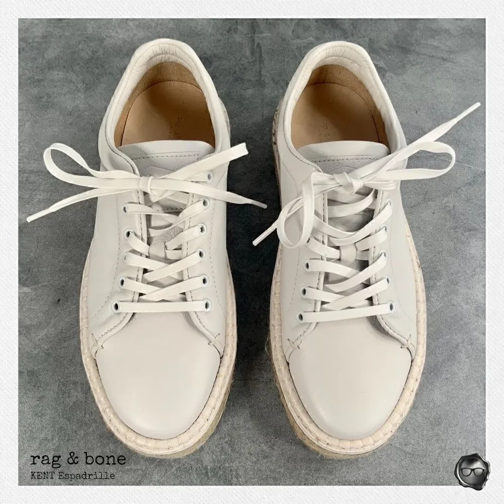 RAG & BONE KENT ESPADRILLE PLATFORM SNEAKER IN WHITE WOMEN’S SIZE 6.5 NEW IN BOX